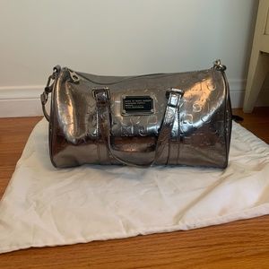 Marc Jacobs silver logo duffel bag